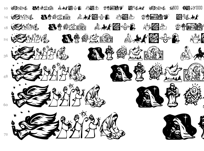KR Christmas Dings 2004 font waterfall